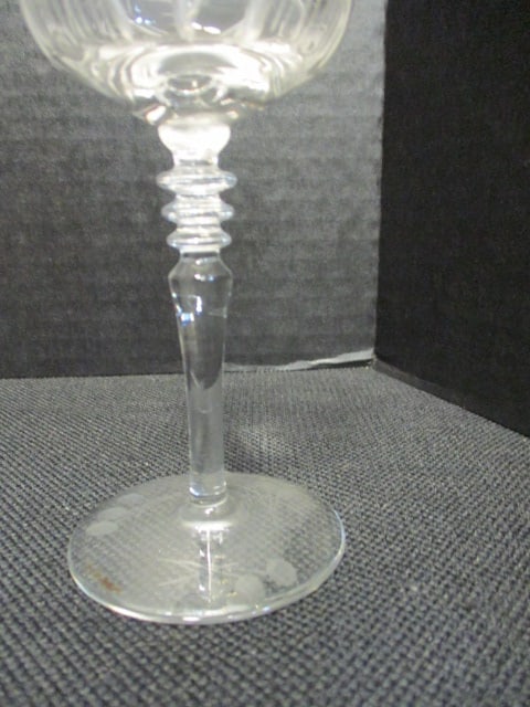 Eight Etched Crystal Port Wine Stems - 5
