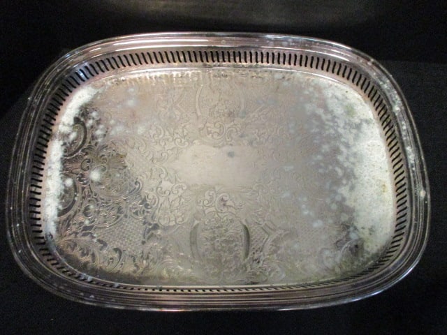 Four Vintage Silverplated Rectangular Trays - 10