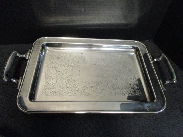 Four Vintage Silverplated Rectangular Trays - 4