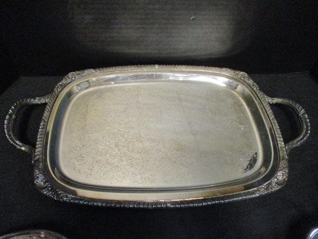 Four Vintage Silverplated Rectangular Trays - 6
