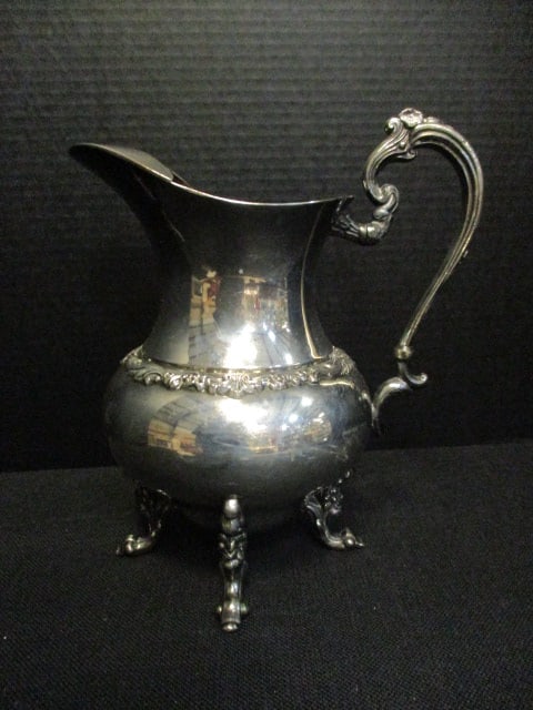 Vintage Victorian Style Silver on Copper Footed Pitcher with Ice Lip (1 of 6)