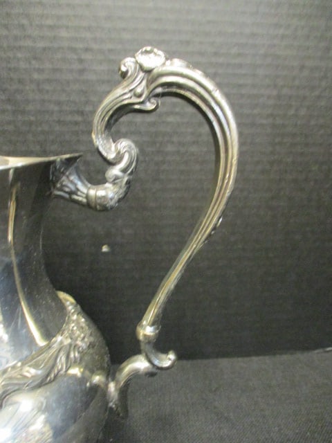 Vintage Victorian Style Silver on Copper Footed Pitcher with Ice Lip - 2