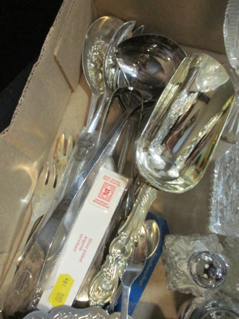 Silverplated Butter Dish, Serving Flatware, Toast Stand, Bud Vase, Shakers, Crystal Stems, etc. - 10