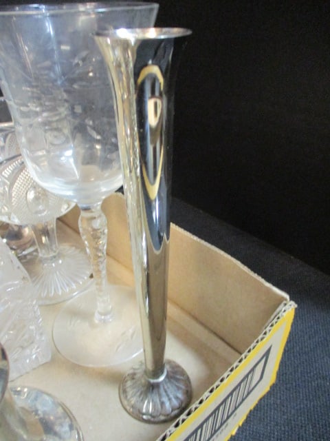 Silverplated Butter Dish, Serving Flatware, Toast Stand, Bud Vase, Shakers, Crystal Stems, etc. - 4