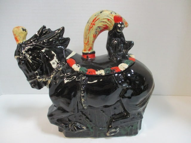 Vintage McCoy Circus Horse Cookie Jar: 9 1/2"h, some wear to painted accents