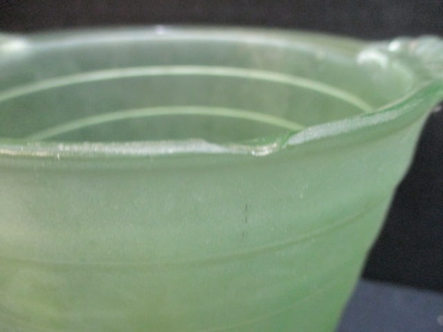 Frigidaire Icerver Green Uranium/Vaseline Glass Depression Glass Ice Bucket - 3