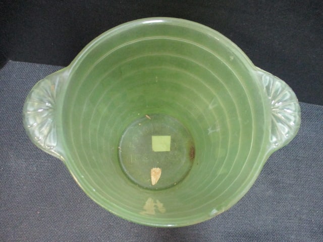 Frigidaire Icerver Green Uranium/Vaseline Glass Depression Glass Ice Bucket - 4