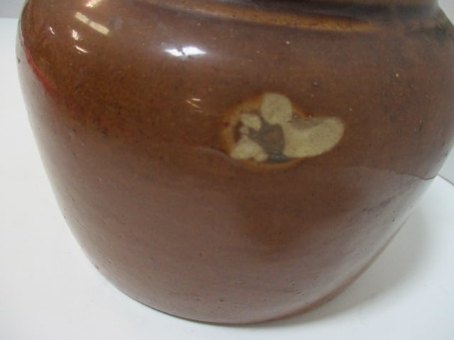 Vintage Salt Glaze Stoneware Bean Pot - 5
