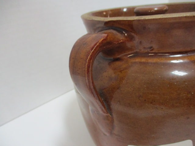 Vintage Salt Glaze Stoneware Bean Pot - 6