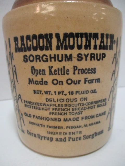Vintage Racoon Mountain Sorghum Syrup Salt Glaze Shoulder Jug - 2