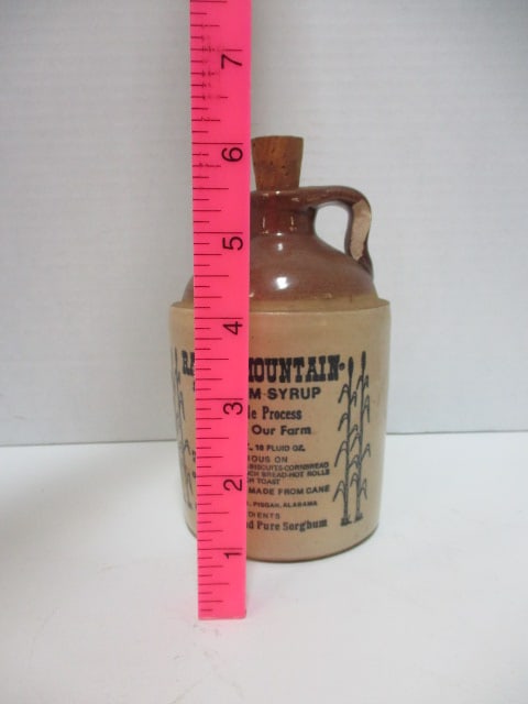 Vintage Racoon Mountain Sorghum Syrup Salt Glaze Shoulder Jug - 5