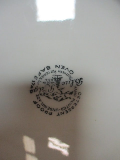 Five Blue Ridge Pottery Dinner Plates - 6