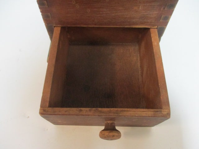 Vintage Wood and Cast Metal Coffee Mill Grinder - 4