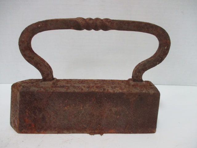 Antique Cannon #12 Cast Iron Sadiron with Wrought Iron Handle: 8 3/4" long, Local Pickup Only