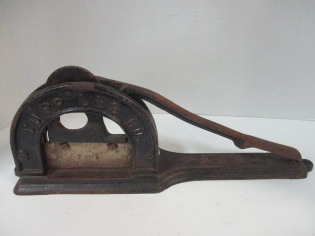 Antique Cupples Co. "Arrow" Cast Metal Countertop Plug Tobacco Cutter: 18" long, Local Pickup Suggested