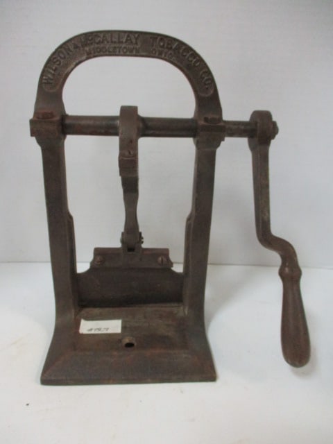 Antique Wilson, McCallay Tobacco Co. "Big Ring" Hand Crank Plug Tobacco Cutter