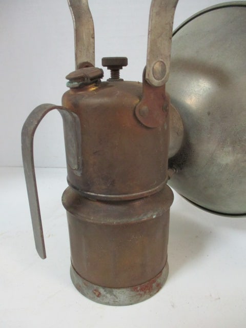 Vintage Justrite Copper Miner's Lamp - 2