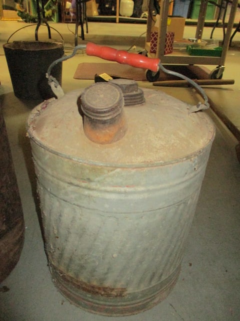 Old Galvanized 5 Gallon Gas Can with Bail Handle: Local Pickup Only