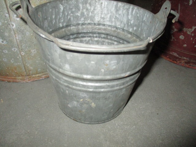 Two Galvanized Pails and Well Water Pail - 3
