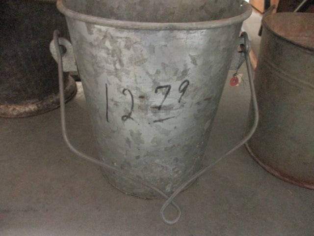 Two Galvanized Pails and Well Water Pail - 5