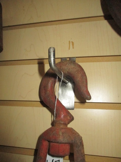 Antique Anvil Brand Wooden Double Pulley Block with Iron Hardware and Wheel - 3