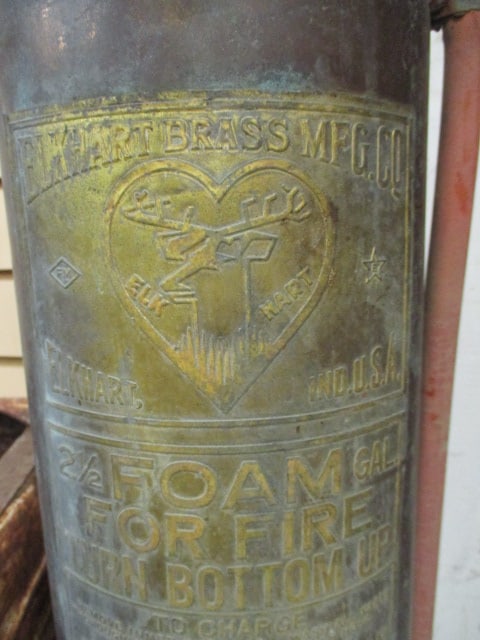 Vintage Elkhart Brass Mfg. Co. 2 1/2 Gallon Foam Copper Tank Fire Extinguisher - 2