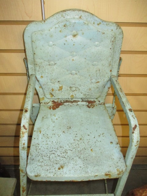 Vintage Amsco Pressed Tin Child's Doll High Chair - 2