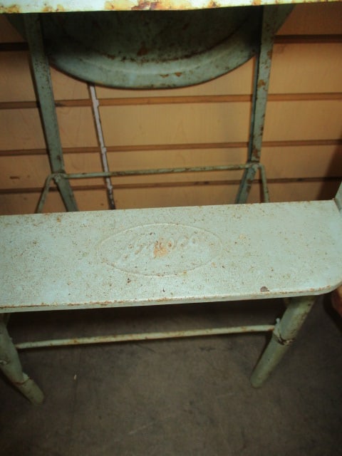 Vintage Amsco Pressed Tin Child's Doll High Chair - 3