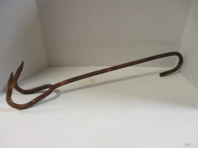 Old Hand Forged 27" Double Hay Bale Hook