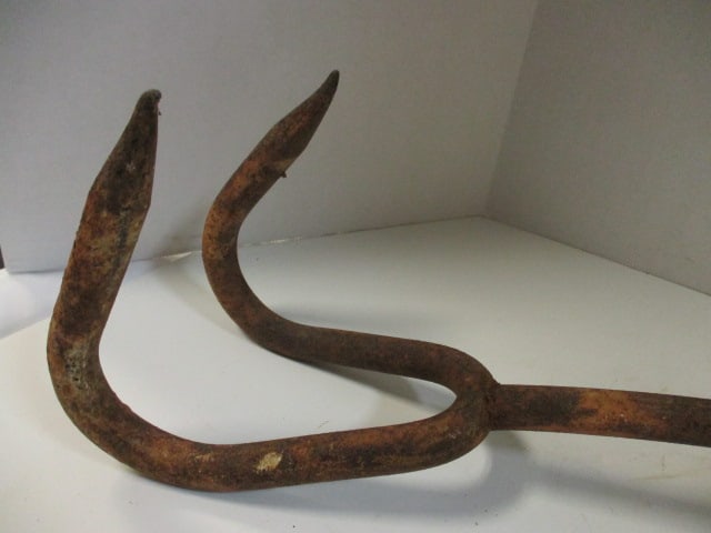 Old Hand Forged 27" Double Hay Bale Hook - 2