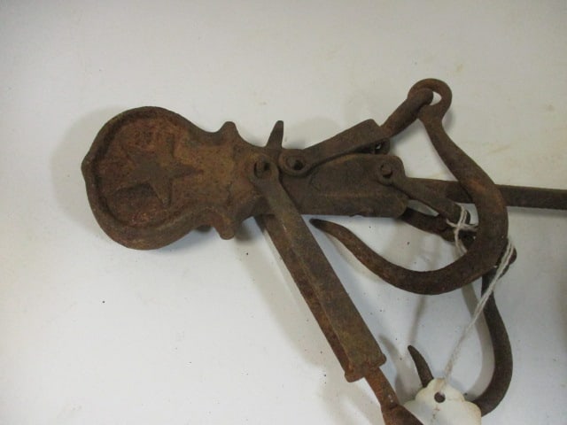 Antique Primitive Star Cast Iron Balance Beam Scale Arm with Counter Weight - 2