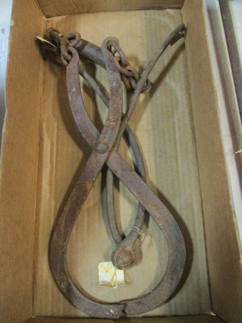 Vintage Primitive Cast Iron Tongs: .