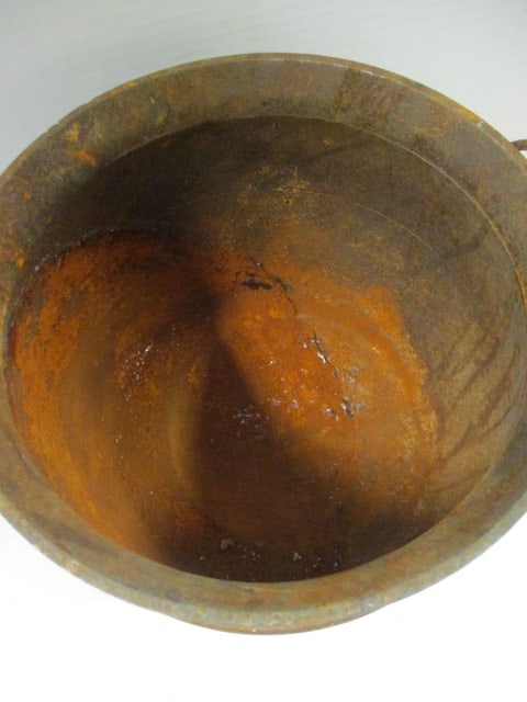 Vintage MB & Co. Cast Iron 4 Footed Cauldron with Coiled Wire Bail Handle - 2