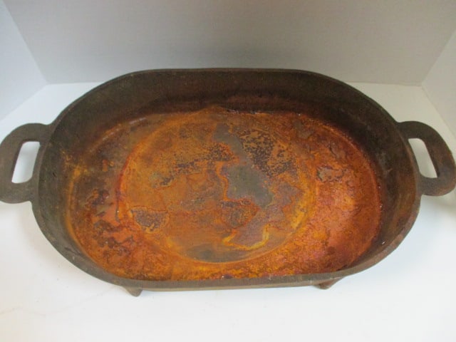 Old Cast Iron Roasting Pan - 2