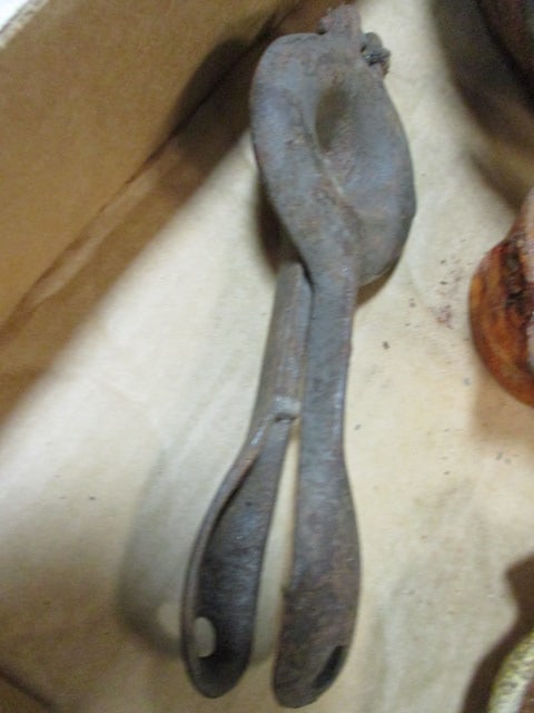Cast Iron Scotch Bowl, Ashtray, Hinged Hand Squeezer/Juicer, Smelting Ladle, Tea for One Pot, etc. - 3