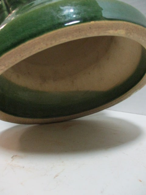 Vintage Robinson, Ransbottom Pottery Co. Brown and Green Drip Glaze Jardiniere Pedestal Stand - 2