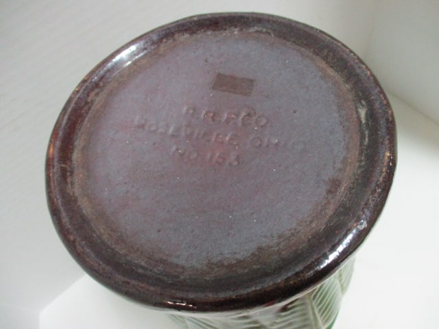 Vintage Robinson, Ransbottom Pottery Co. Brown and Green Drip Glaze Jardiniere Pedestal Stand - 3