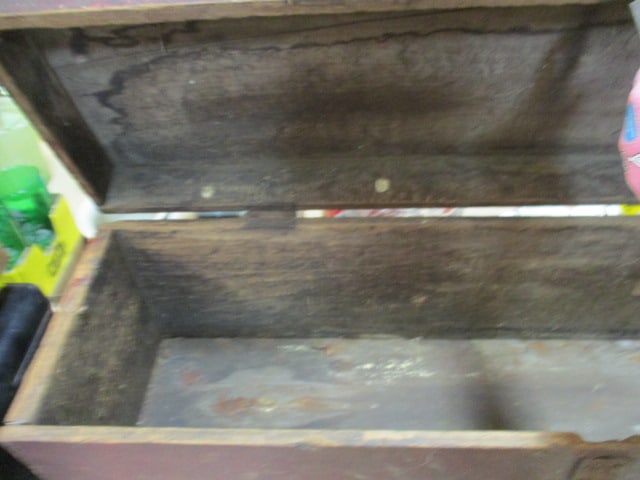 Primitive Wooden Tool Box with Iron Hasp Fastener - 3