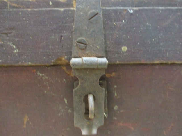 Primitive Wooden Tool Box with Iron Hasp Fastener - 4