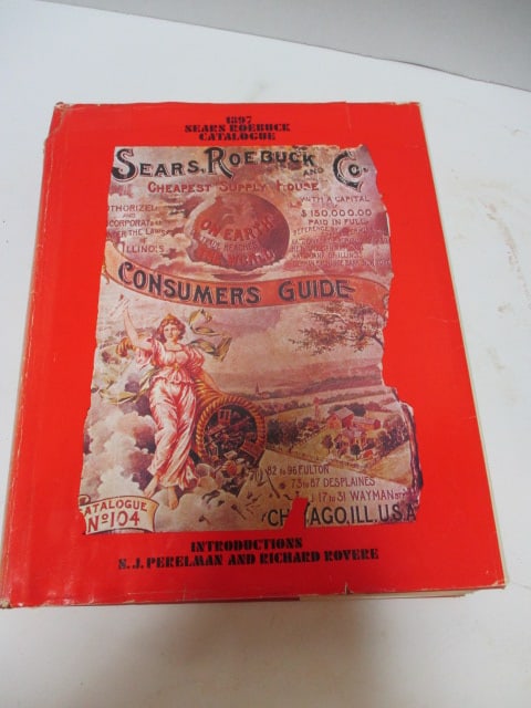 1968 Reproduction of "1897 Sears roebuck Catalogue" Hardback Coffee Table Book: dust cover has some tears