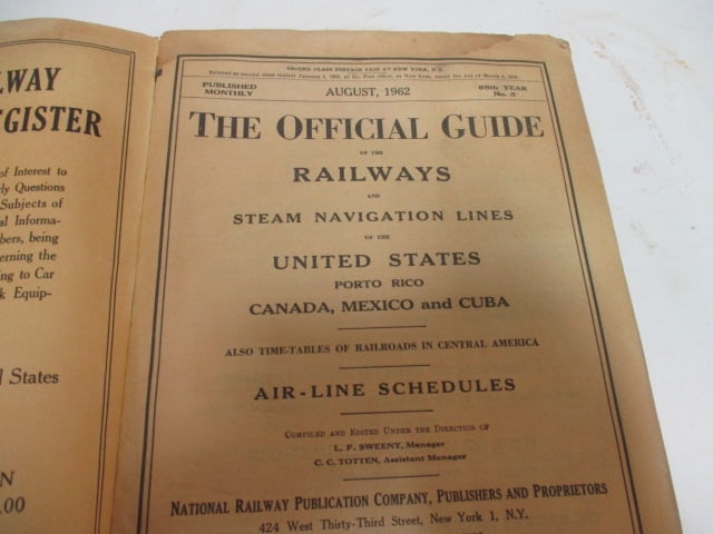 1962 "The Official Guide of the Railways and Steam Navigation Lines of The United States - 4