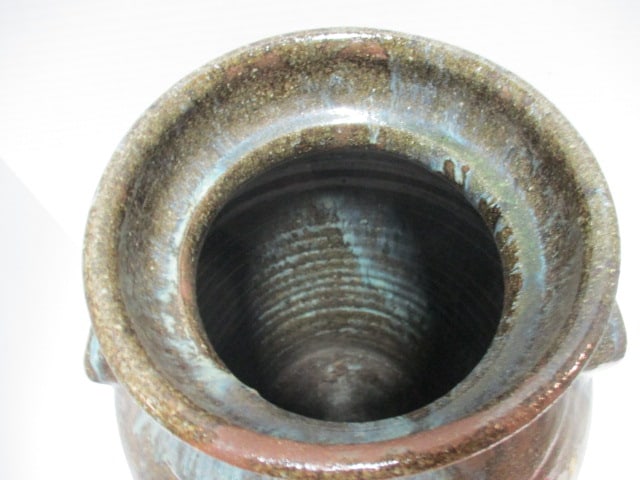 Vintage BB Craig Vale, NC Drip Glaze 4 Gallon Churn with Applied Finger Holds - 3