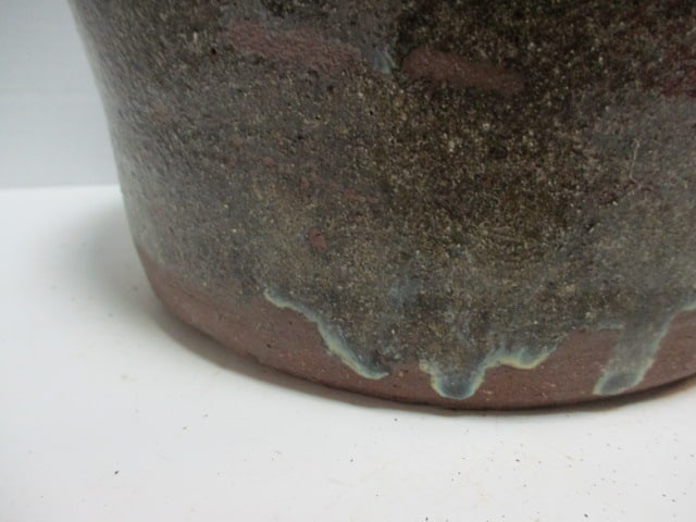 Vintage BB Craig Vale, NC Drip Glaze 4 Gallon Churn with Applied Finger Holds - 4
