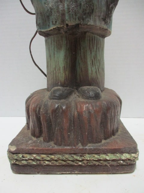 Weathered Sea Captain Handpainted Chalkware Table Lamp - 2