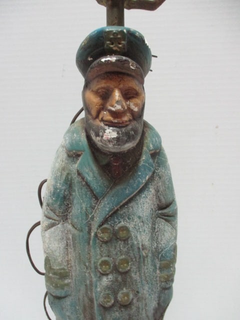 Weathered Sea Captain Handpainted Chalkware Table Lamp - 3