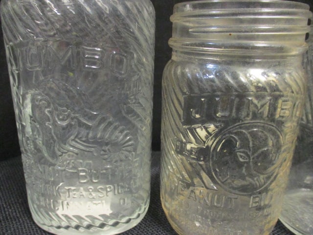 Various Size Vintage "Jumbo Peanut Butter" Glass Jars - 3