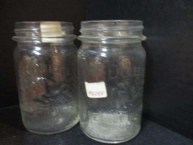12 Vintage "Jumbo Peanut Butter" 1 lb. Glass Jars - 2
