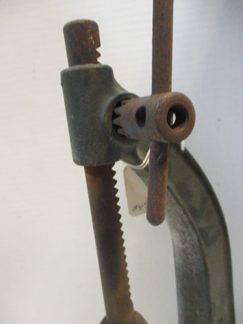 Vintage Cast Metal Bottle Capper Stand and Old Pepsi Cola Glass Bottle - 3