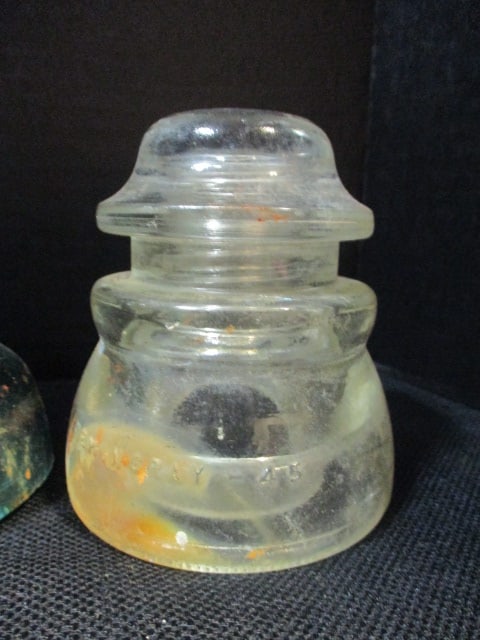 Two Vintage Glass Insulators and Old Fire King Baby Bottle - 6