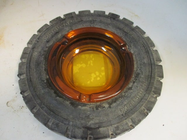 Vintage "Industrial Bergougnan" Tire Shape Advertisement Ashtray with - 2